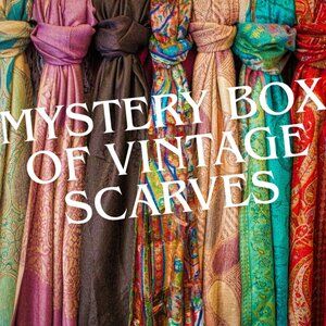 ENJOY A TREASURE HUNT of Mixed Vintage Women's Scarves Seasonal Silk Wool Boho